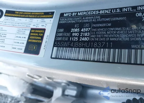 2017 Mercedes-Benz C 300 from USA, damaged, VIN 55SWF4JB8HU183711